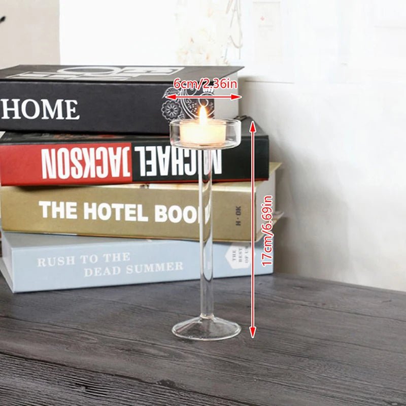 Crystal Glass Candle Holders Elegant Clear Design For Weddings And Decor