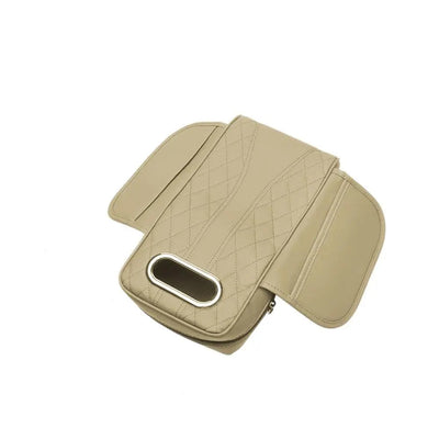 Car Armrest Cushion Memory Foam With Tissue Box And Storage Pockets