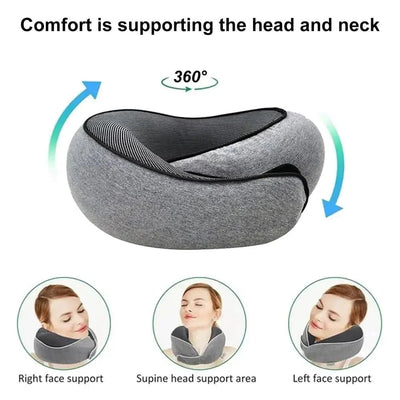 Travel Neck Pillow With RFID Passport Holder For Comfortable Travel