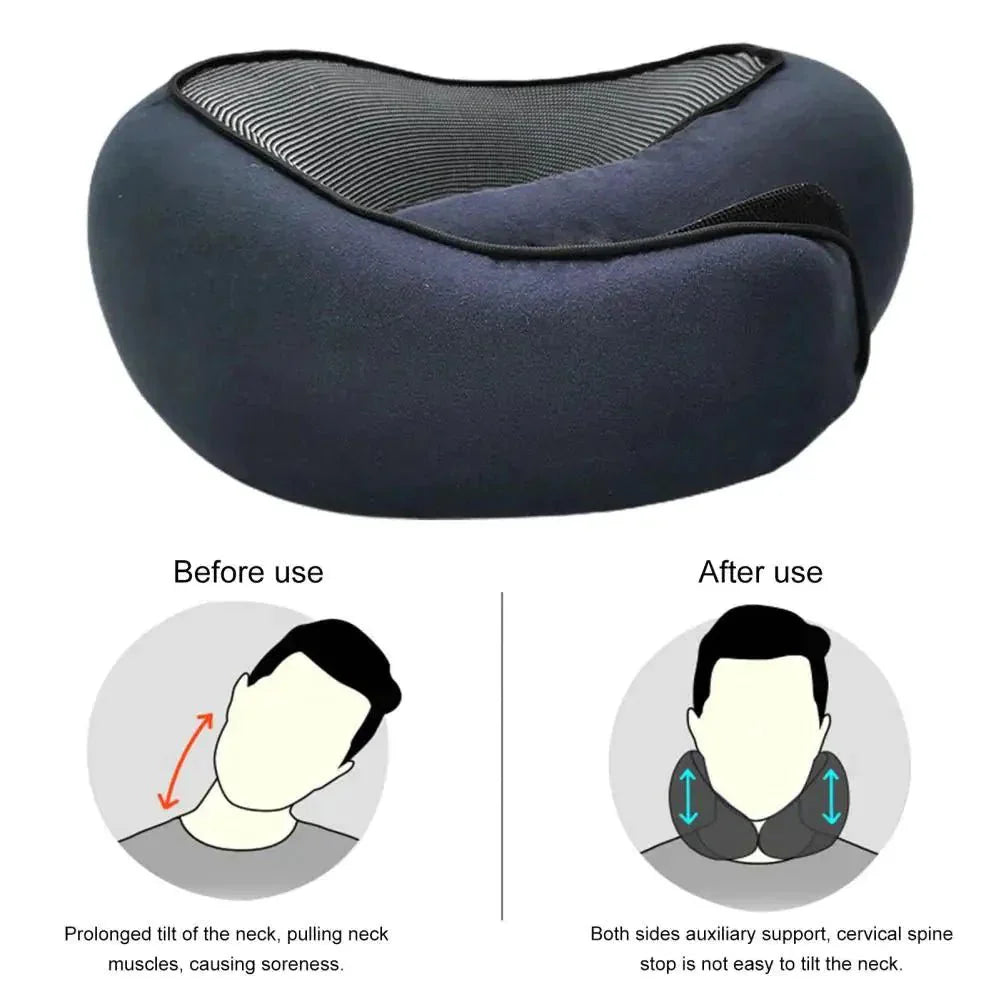 Travel Neck Pillow With RFID Passport Holder For Comfortable Travel