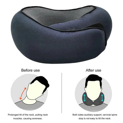Travel Neck Pillow With RFID Passport Holder For Comfortable Travel