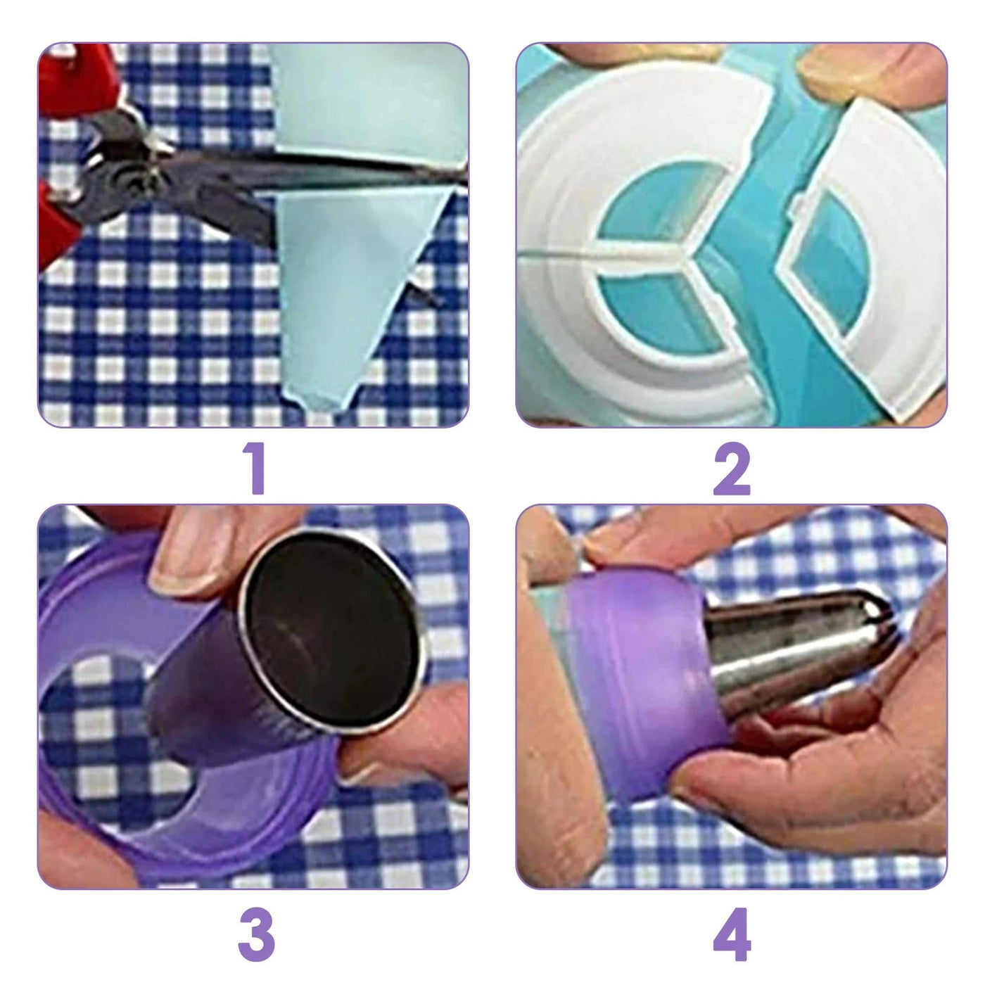 Tri-Color Pastry Nozzle Icing Piping Bag Coupler Fondant Adapter