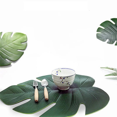 Monstera Palm Leaf Placemats Non Slip Heat Resistant Table Mats