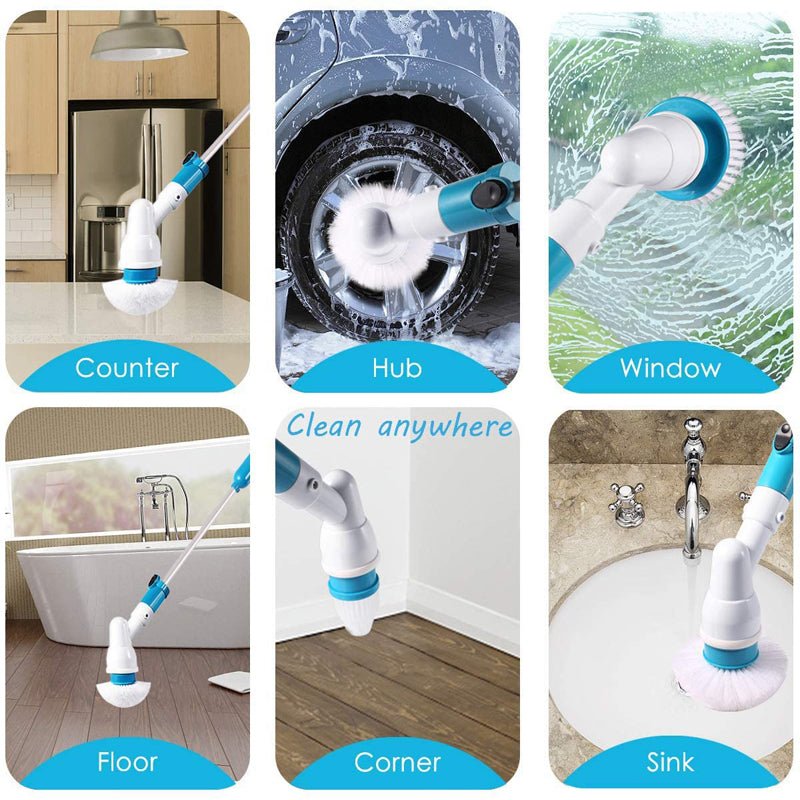 TurboClean Electric Spin Scrubber Set Battery Operated Floor Cleaner