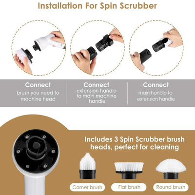 TurboClean Electric Spin Scrubber Set Battery Operated Floor Cleaner