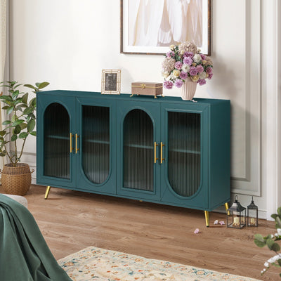 TV Stand For 65 Inch TV Wood Media Console With Storage Cabinet