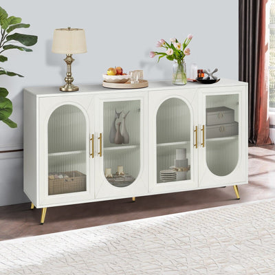 TV Stand For 65 Inch TV Wood Media Console With Storage Cabinet