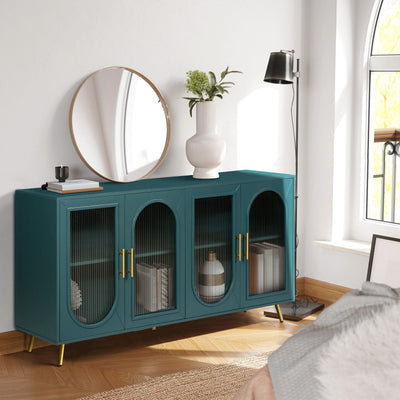 TV Stand For 65 Inch TV Wood Media Console With Storage Cabinet