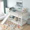 Twin Bunk Bed With Slide Ladder Convertible Kids Play Furniture