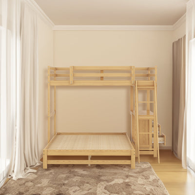 Twin Over Full Bunk Bed With Desk And Three Storage Drawers