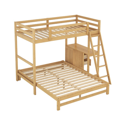 Twin Over Full Bunk Bed With Desk And Three Storage Drawers