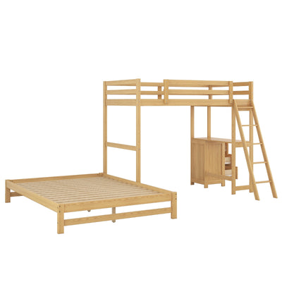 Twin Over Full Bunk Bed With Desk And Three Storage Drawers