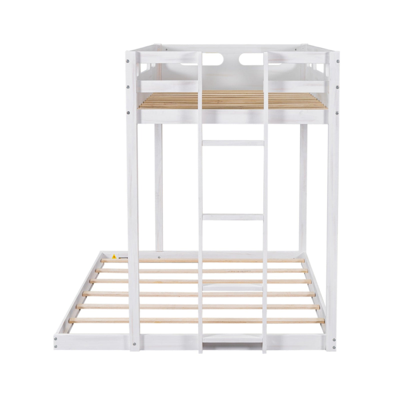 Twin Over Full Bunk Bed With Sturdy Built-in Ladder Design