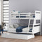 Twin Over Full Bunk Bed With Ladder Trundle And Safety Guardrail