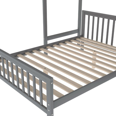 Twin Over Full Loft Bed With Safe Storage Staircase
