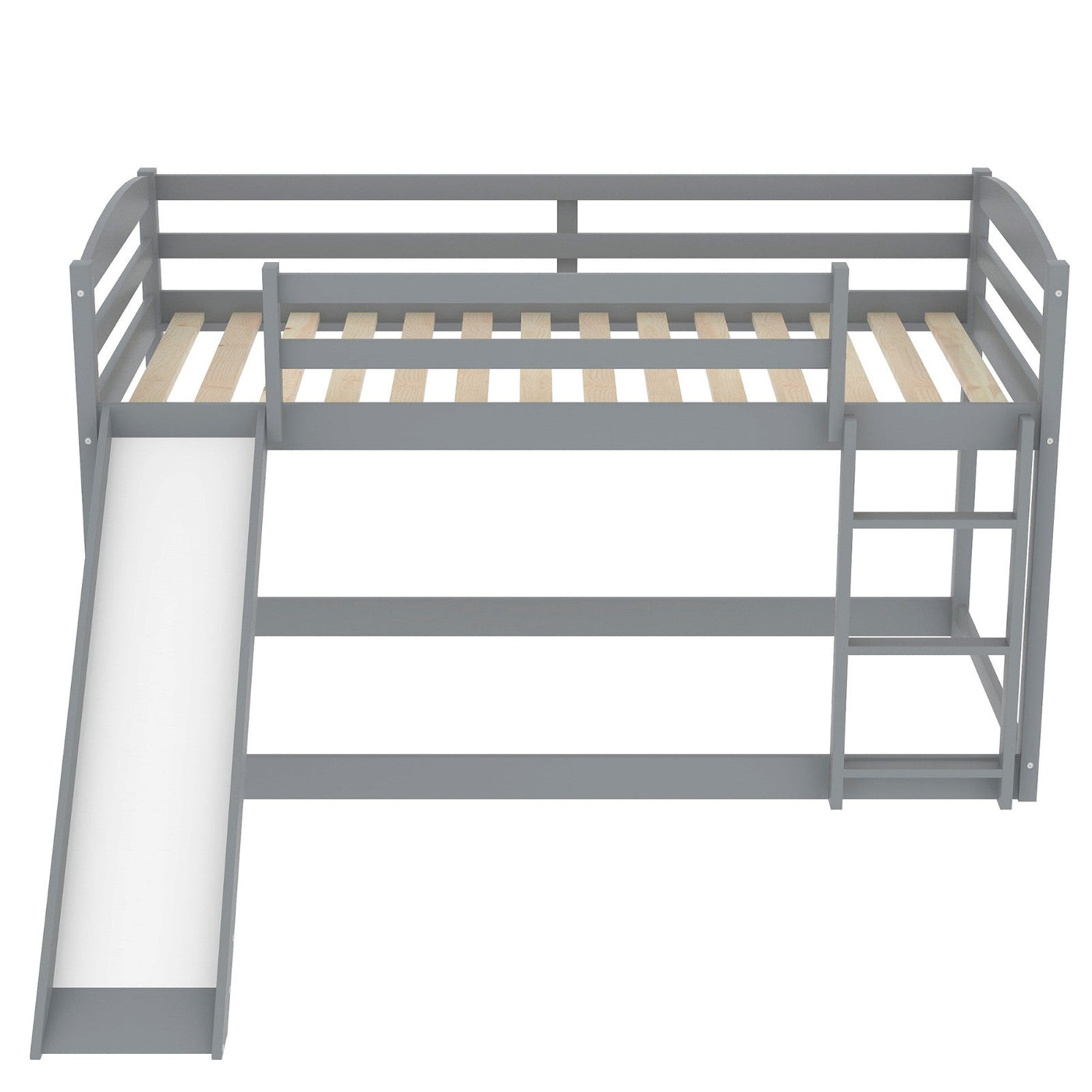 Twin Bunk Bed With Slide And Ladder For Kids Room