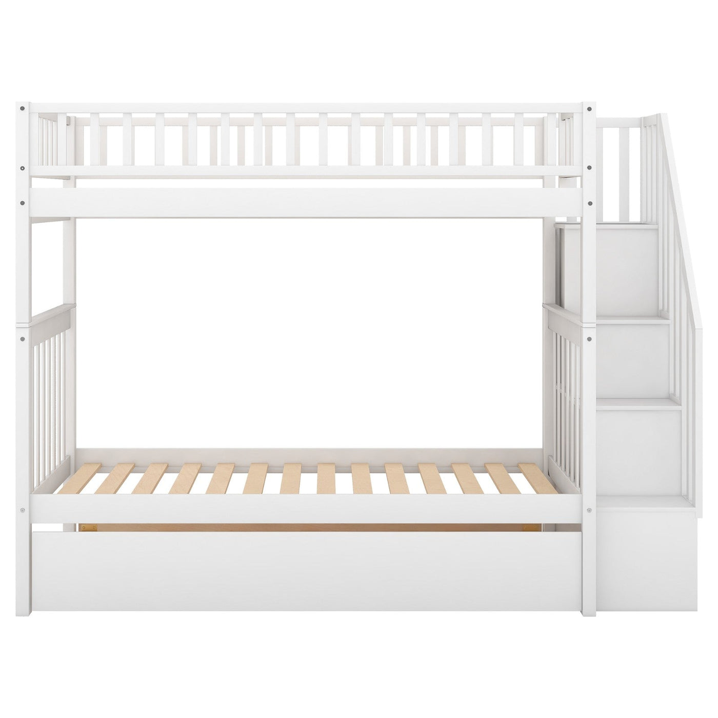 Twin Over Twin Bunk Bed With Trundle And Storage Drawers