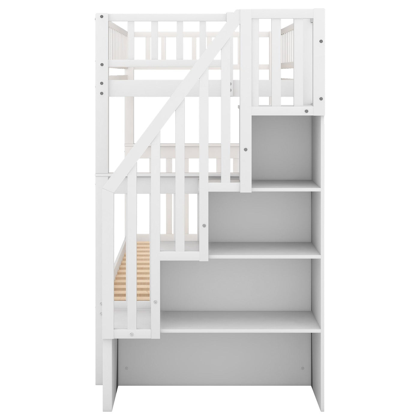 Twin Over Twin Bunk Bed With Trundle And Storage Drawers