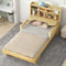 Twin Size Car Bed With Bear Headboard USB And LED Lights