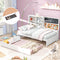 Twin Size Daybed With Storage Shelves USB Ports Trundle Bed