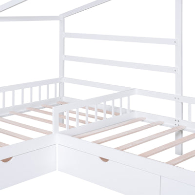 Twin Size Platform Bed With Three Spacious Storage Drawers