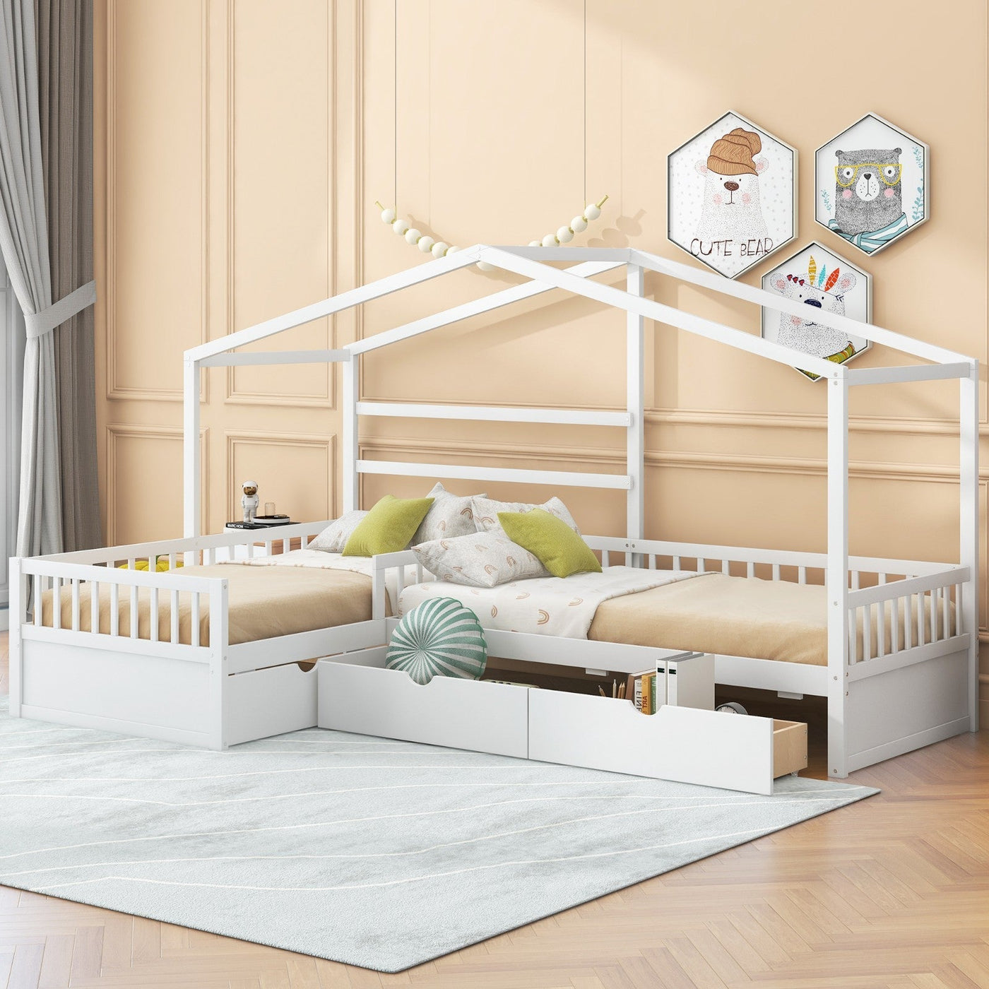 Twin Size Platform Bed With Three Spacious Storage Drawers