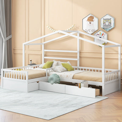 Twin Size Platform Bed With Three Spacious Storage Drawers