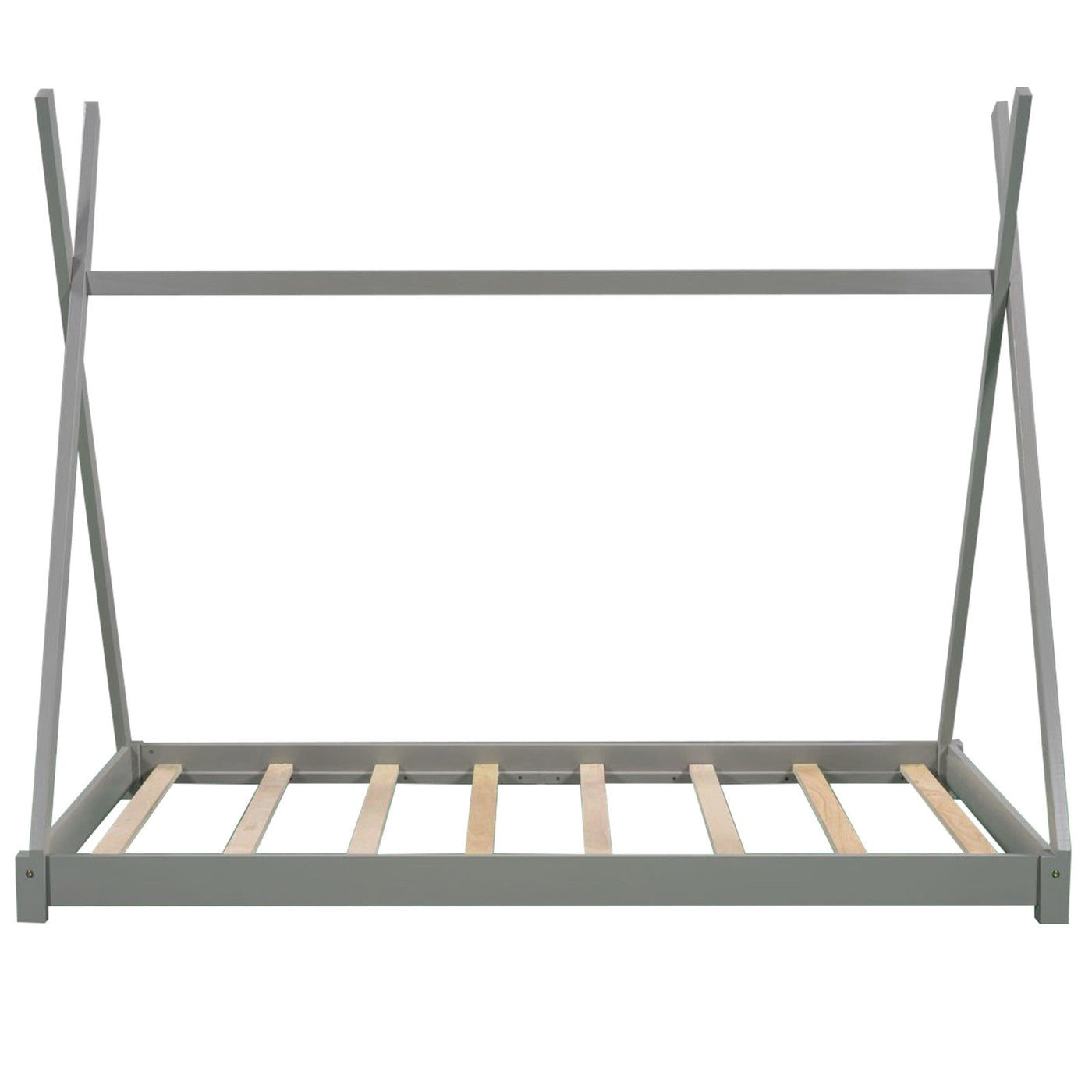 Twin Size House Bed Platform With Sturdy Triangle Frame Design