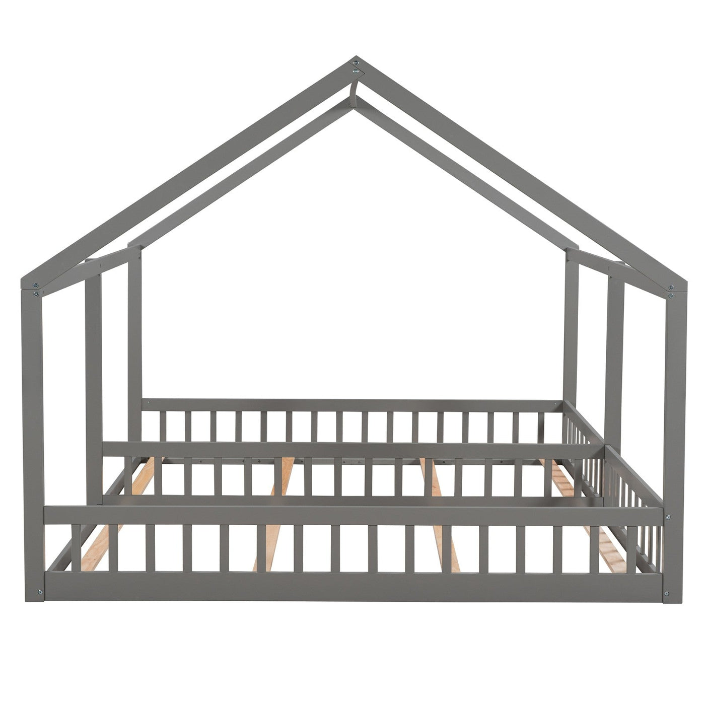 Twin-Size House Platform Bed With Two Shared Beds For Kids