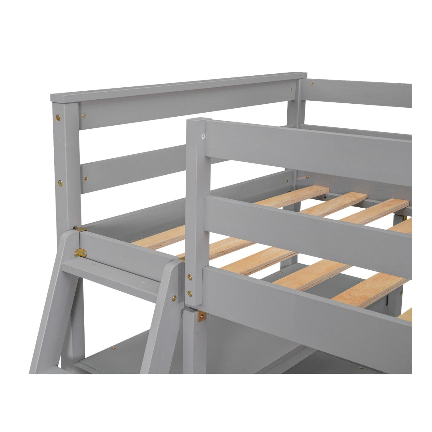 Twin Size Loft Bed With Desk Shelves And Two Built-in Drawers