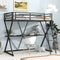 Twin Loft Bed With Desk Ladder Full-Length Guardrails X Frame