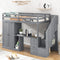 Twin Size Loft Bed With Storage Wardrobe Desk Drawers Cabinet