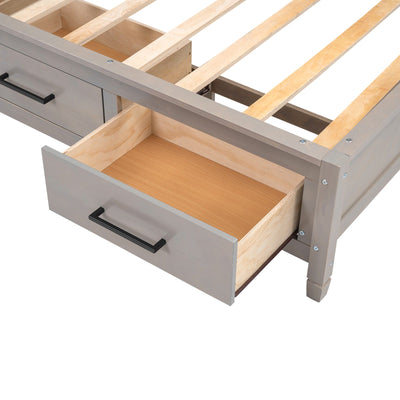 Twin Size Lounge Daybed With Storage Shelves USB Ports Drawers