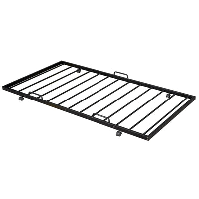 Twin Size Metal Platform Bed With Trundle And House Frame Design