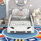 Twin Size Race Car Bed Platform With Wheels For Kids Bedroom