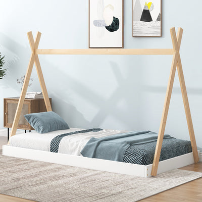 Twin Tent Bed Floor With Sturdy Triangle Frame Structure