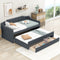 Twin Size Upholstered Daybed With Trundle And Three Storage Drawers