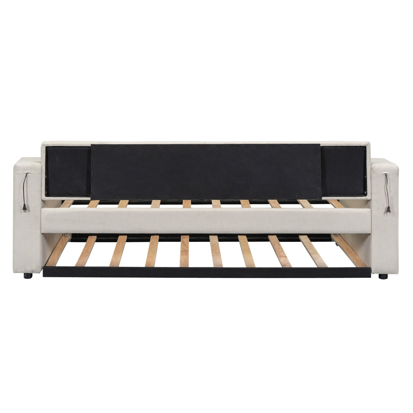 Twin Size Daybed With Storage Trundle Arms And USB Port Design