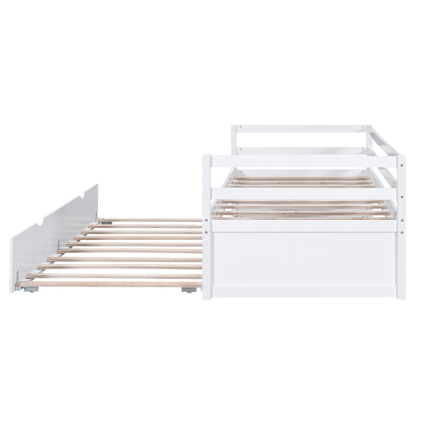 Twin Size Wood Daybed With Trundle Storage And Durable Frame