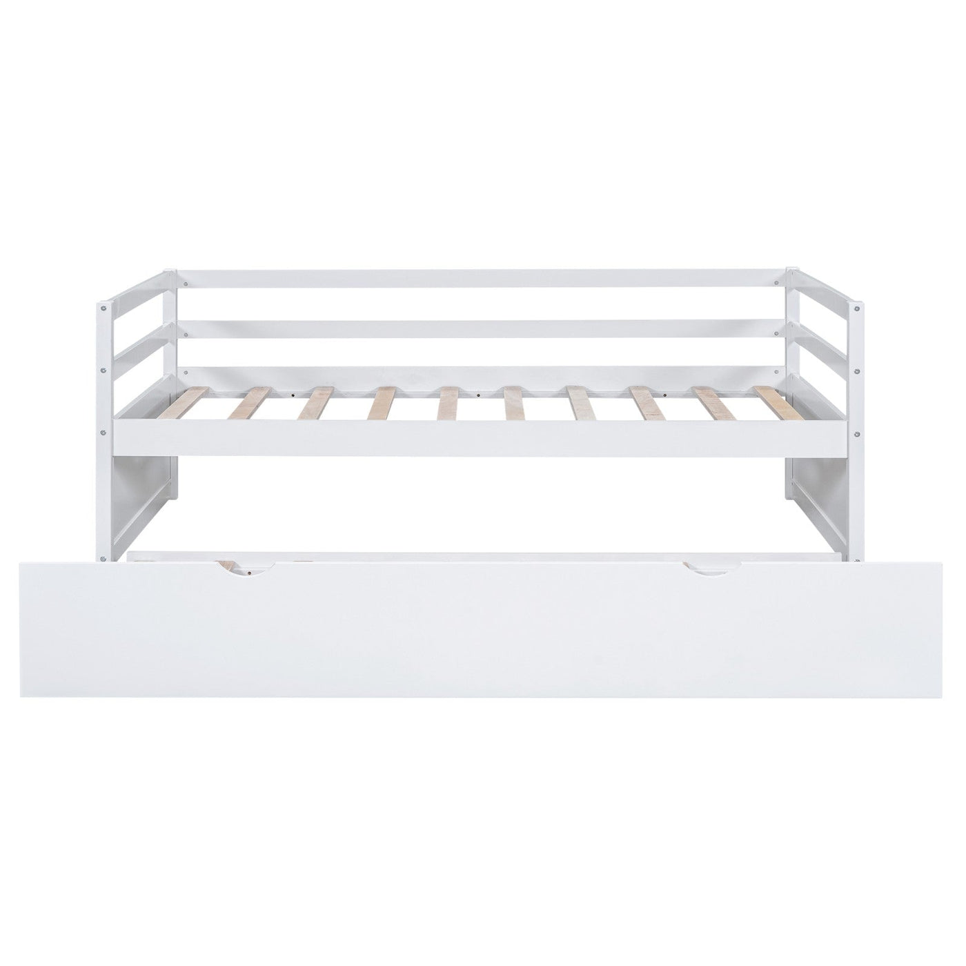Twin Size Wood Daybed With Trundle Storage And Durable Frame