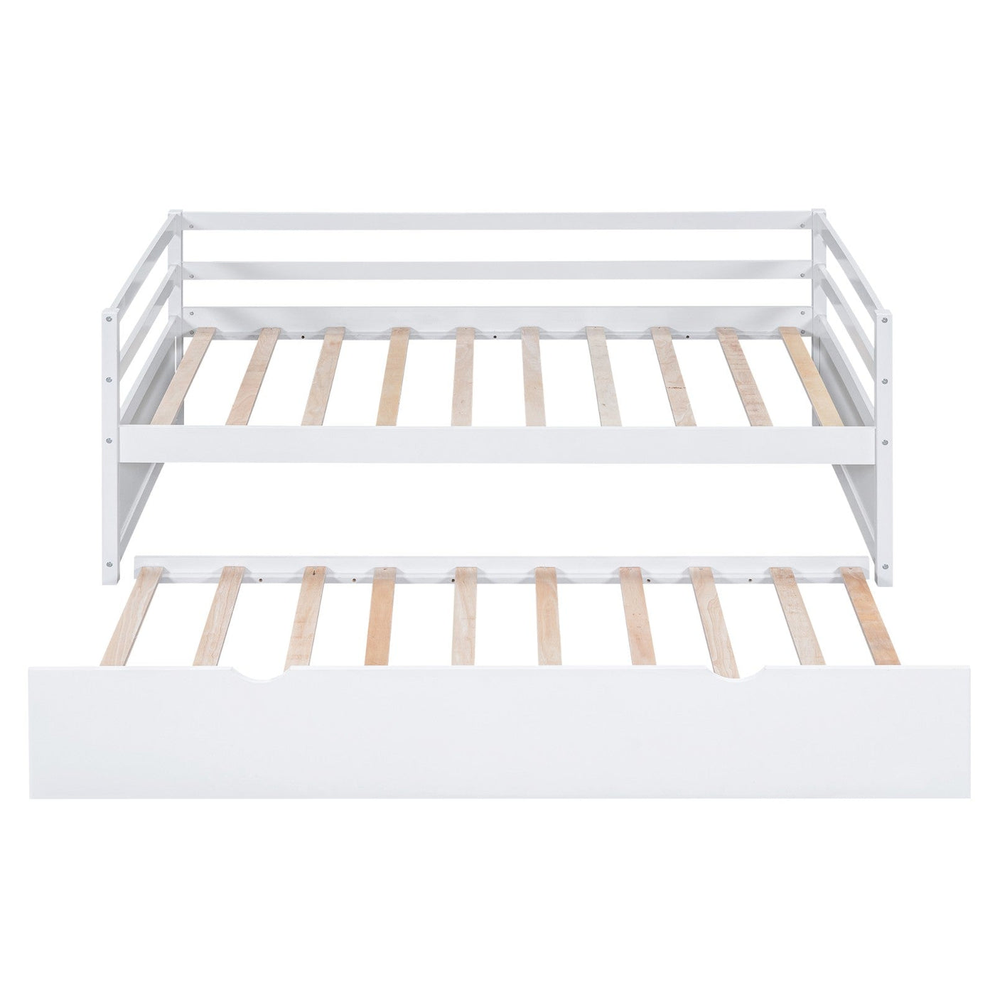 Twin Size Wood Daybed With Trundle Storage And Durable Frame