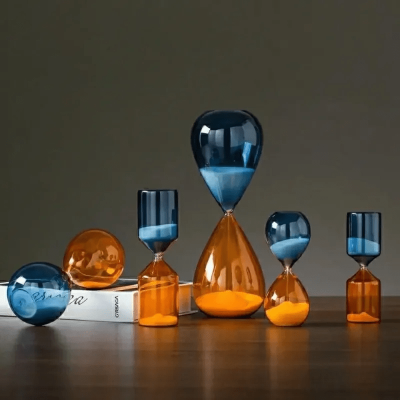 Two-Tone Hourglass Timer Elegant Glass Sand Timer For Home Desk Kitchen