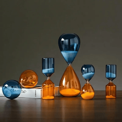 Two-Tone Hourglass Timer Elegant Glass Sand Timer For Home Desk Kitchen