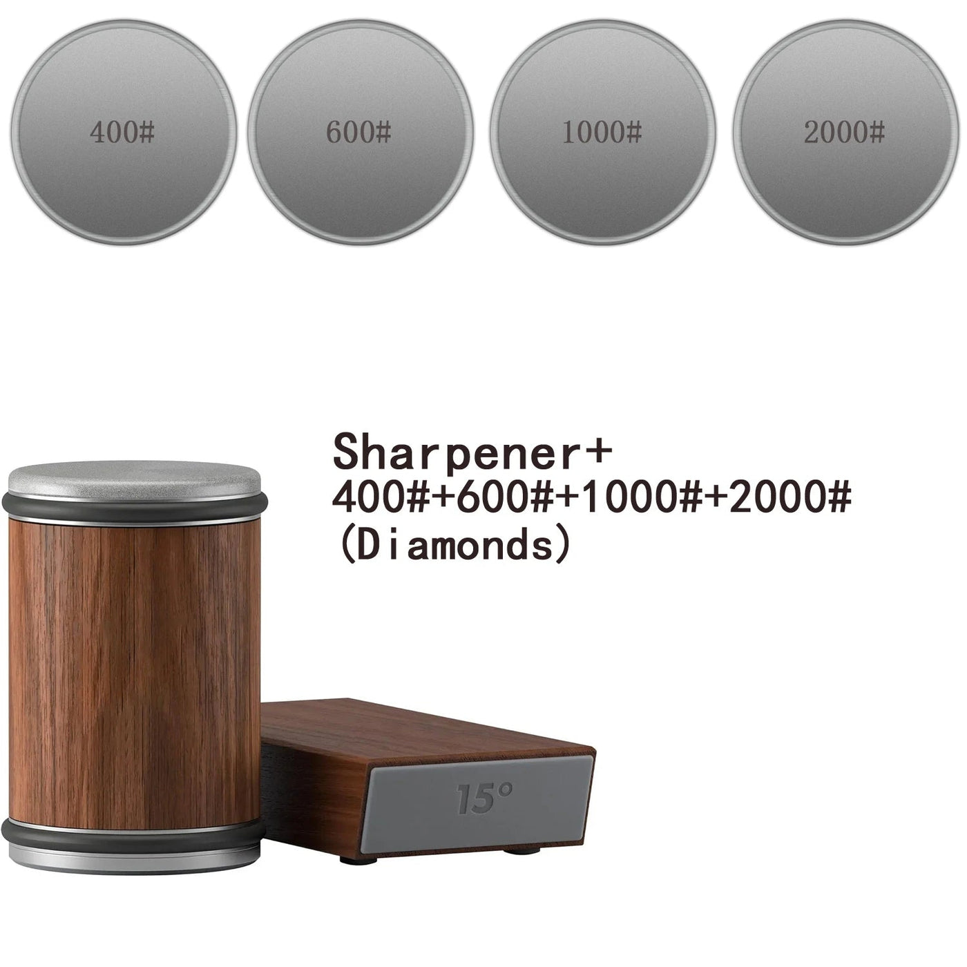 Rolling Knife Sharpener With Magnetic Holder And Diamond Sharpening Stone