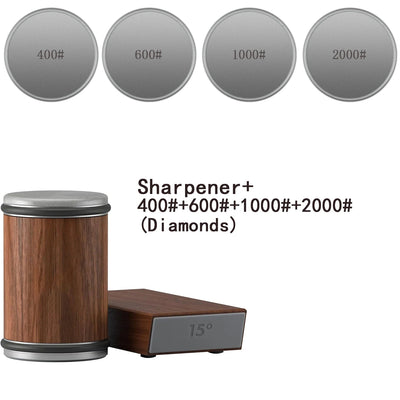 Rolling Knife Sharpener With Magnetic Holder And Diamond Sharpening Stone