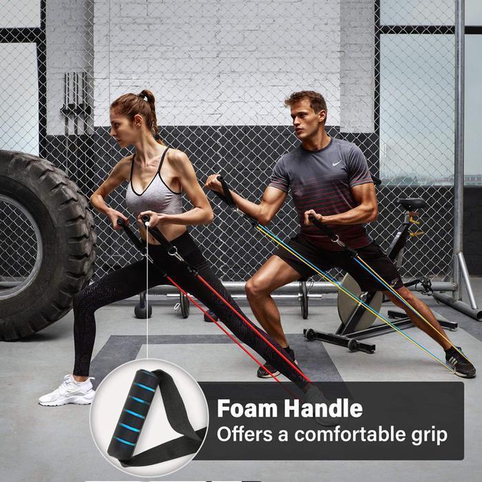 Resistance Band Set For Full Body Strength Training And Exercise