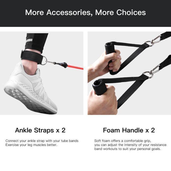 Resistance Band Set For Full Body Strength Training And Exercise