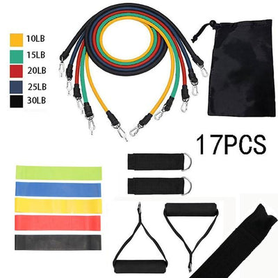 Resistance Band Set For Full Body Strength Training And Exercise