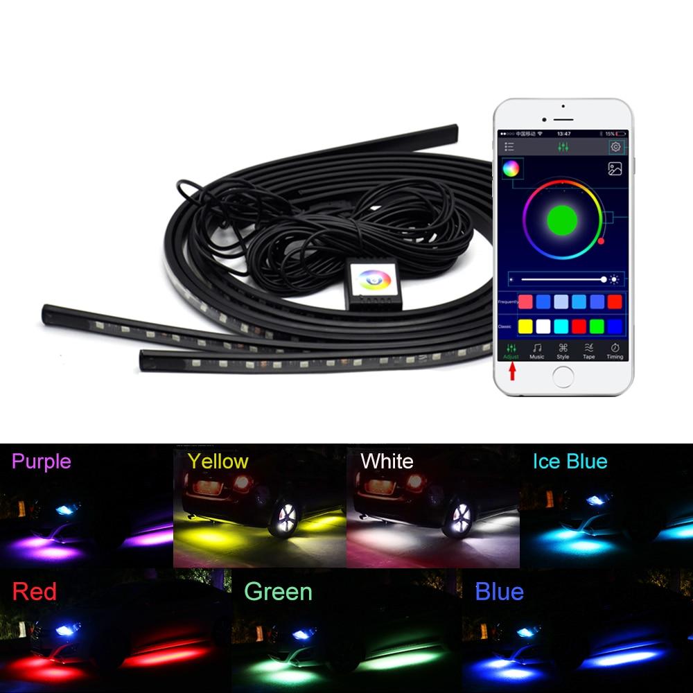 Car Under Glow Light LED Strip With Remote APP Control Flexible
