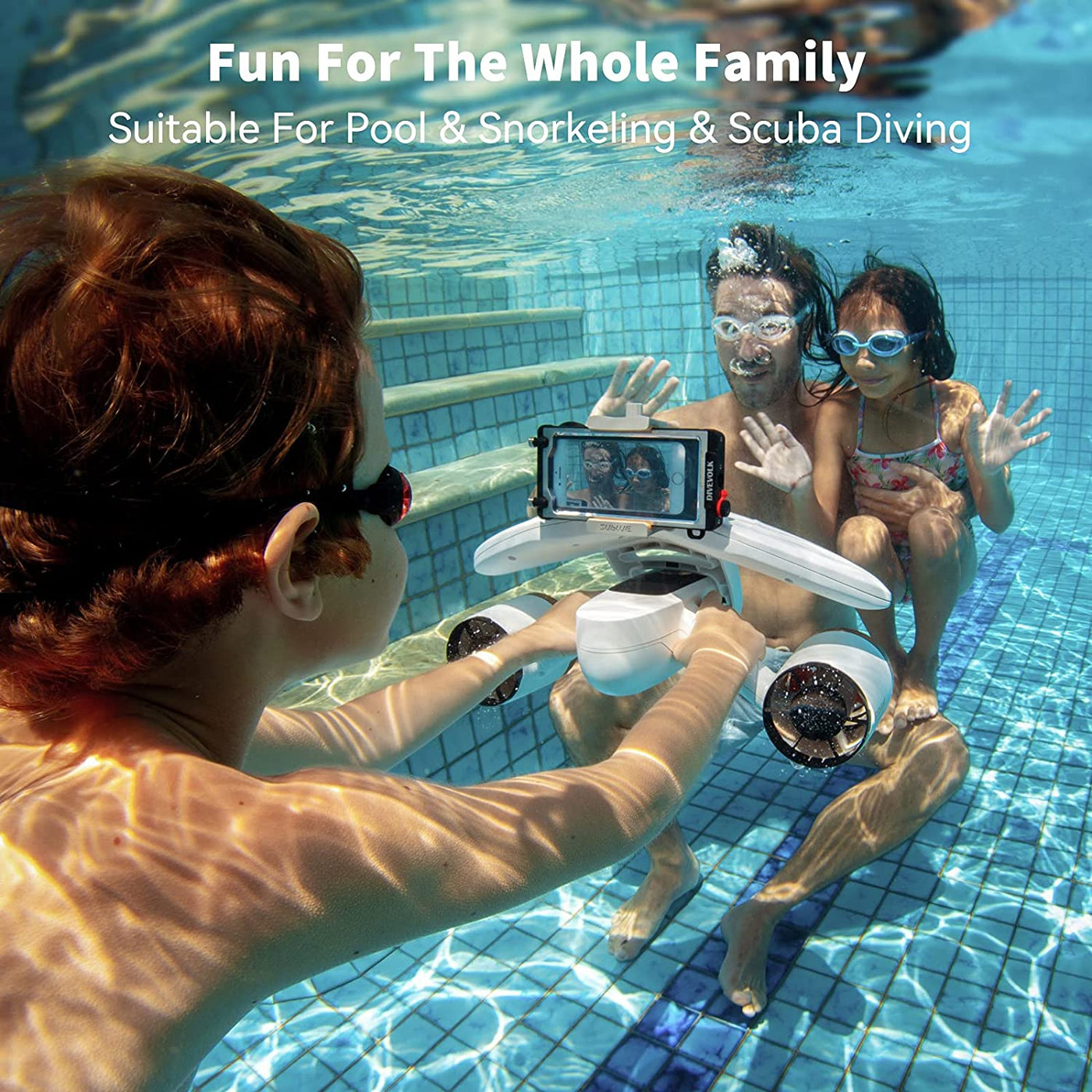 Underwater Scooter With Durable Action Camera Mount For Diving